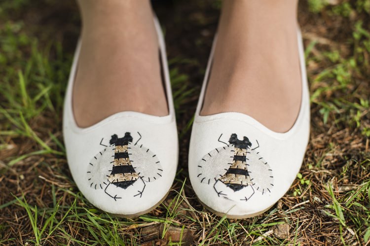 Bee Pumps Shoes Bride Bridal Vintage Cornflower Blue Wedding http://eleanorjaneweddings.co.uk/
