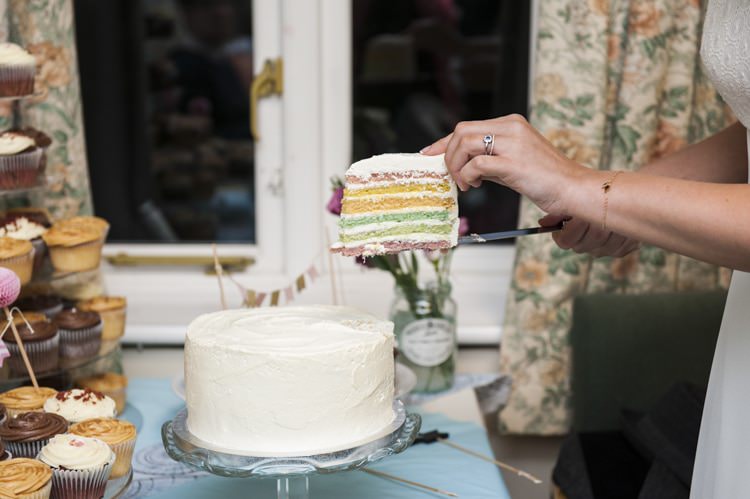 Rainbow Cake Vintage Cornflower Blue Wedding http://eleanorjaneweddings.co.uk/