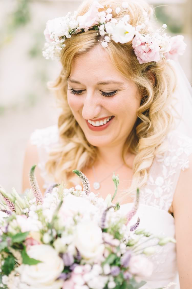 Flower Crown Bride Bridal Flowers Beautiful Boho Beer Festival Wedding http://www.emilysteve.com/