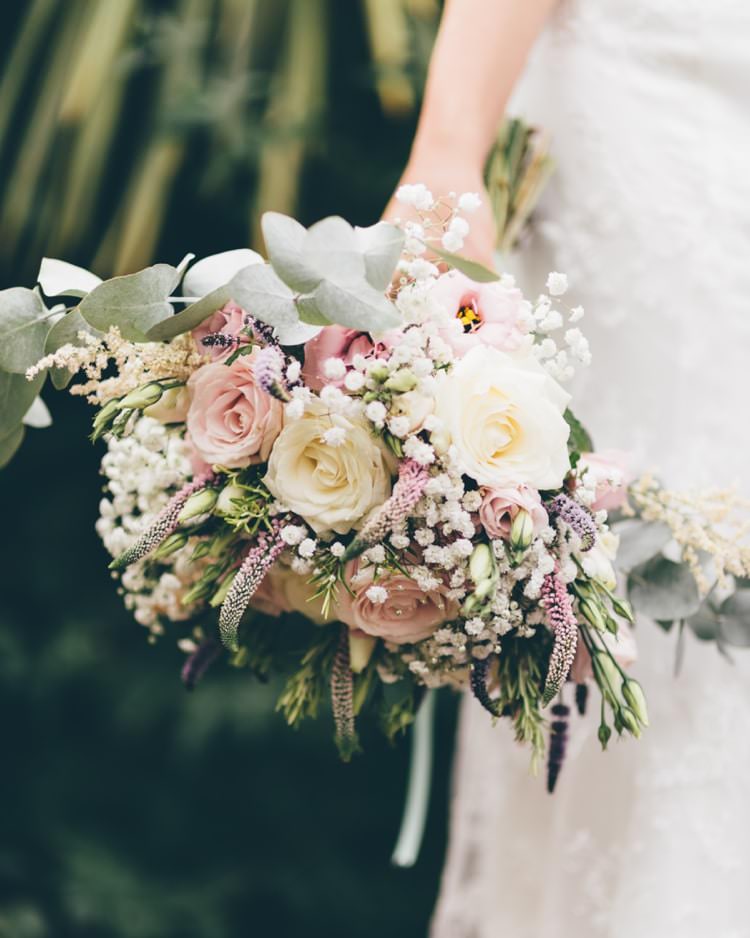 Bouquet Flowers Bride Bridal Pastel Pink Rose Summer Boho Beer Festival Wedding http://www.emilysteve.com/