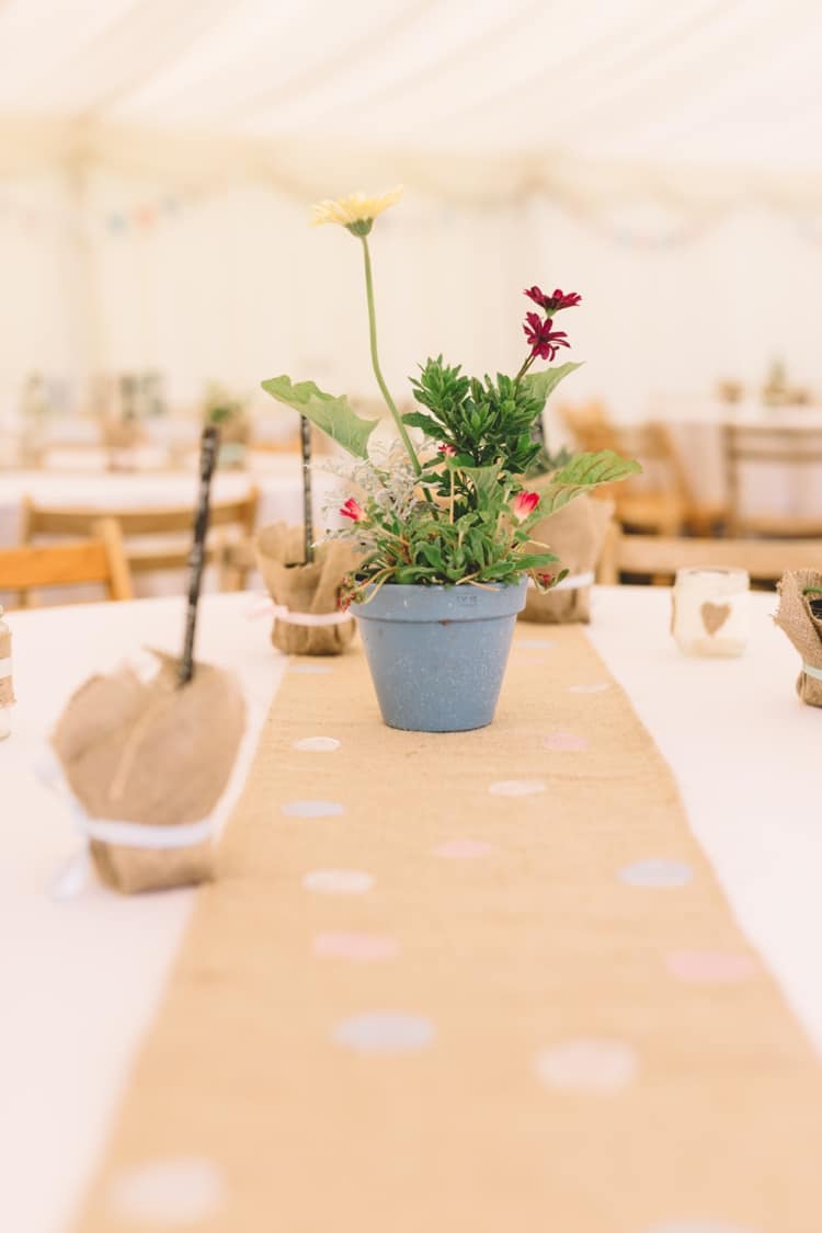 Potted Plant Table Decor Centrepiece Boho Beer Festival Wedding http://www.emilysteve.com/