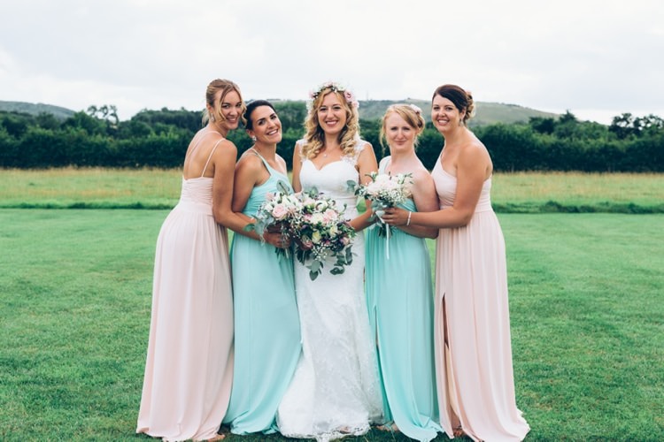 Long Pastel Pink Mint Bridesmaid Dresses Boho Beer Festival Wedding http://www.emilysteve.com/