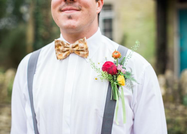 Braces Bow Tie Groom Buttonhole Spring Colourful Festival Wedding Ideas http://www.sungblue.com/