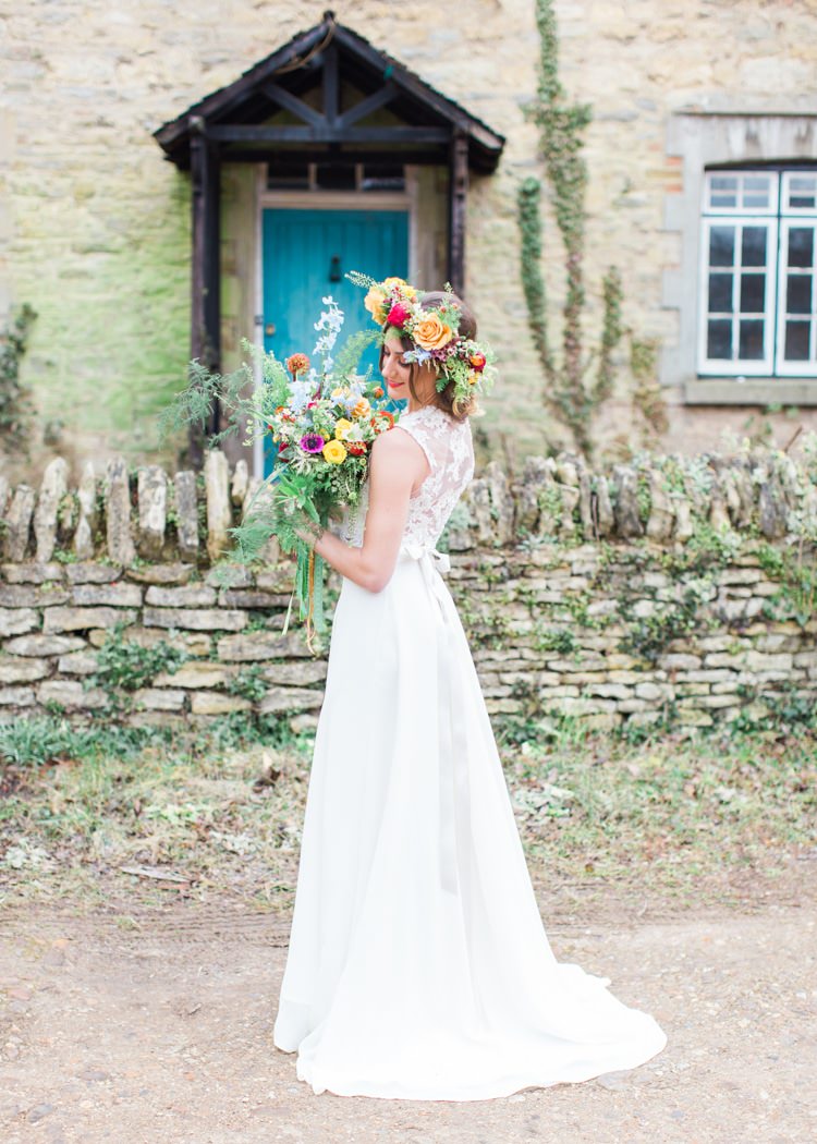 Two Peice Dress Gown Bride Bridal Skirt Top Separates Colourful Festival Wedding Ideas http://www.sungblue.com/