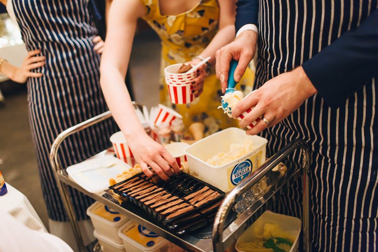 Ice Cream Cart Creative Warehouse Eclectic Wedding http://sarahbethphoto.co.uk/