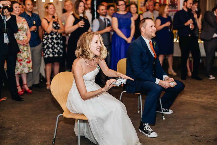 Computer Game First Dance Creative Warehouse Eclectic Wedding http://sarahbethphoto.co.uk/