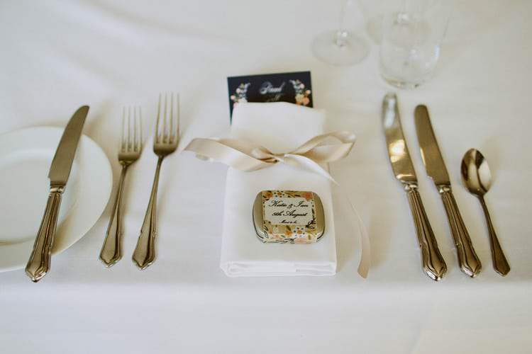 Ribbon Place Setting Decor Romantic Pastel Countryside Wedding http://davidjenkinsphotography.com/