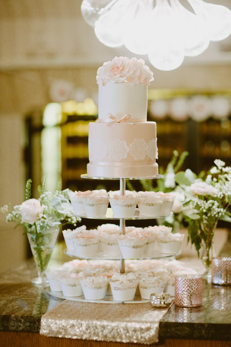 Peach Pink Blush Cake Cupcakes Romantic Pastel Countryside Wedding http://davidjenkinsphotography.com/