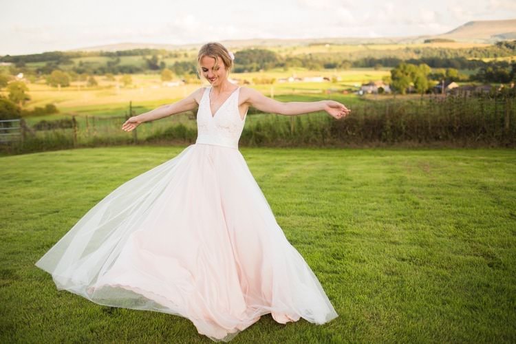 Tamsin Catherine Deane Bride Bridal Dress Gown Blush Tulle Fun DIY Back Garden Party Wedding http://www.motiejus.com/