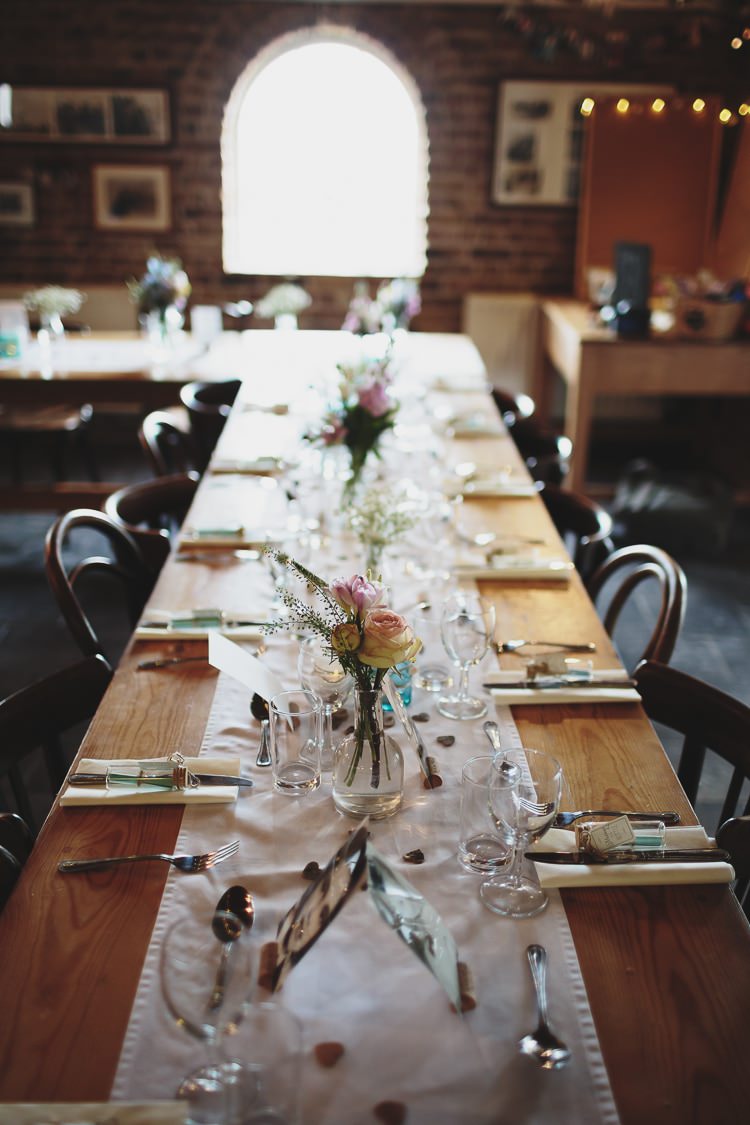 Flowers Bottles Table Runner Cloth Free Spirited Beautiful Beach Wedding https://www.paulfullerkentphotography.com/