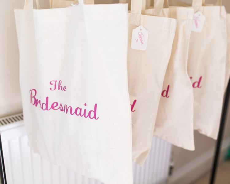 Bridesmaid Tote Bags Gift Present Fresh Pretty Humanist Wedding http://summerlilystudio.com/