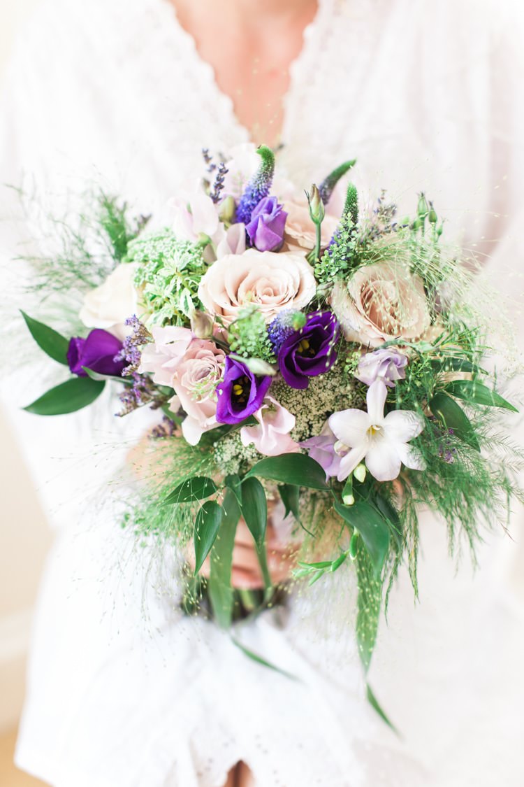 Purple Lilac Bouquet Flowers Bride Bridal Foliage Greenery Fresh Pretty Humanist Wedding http://summerlilystudio.com/