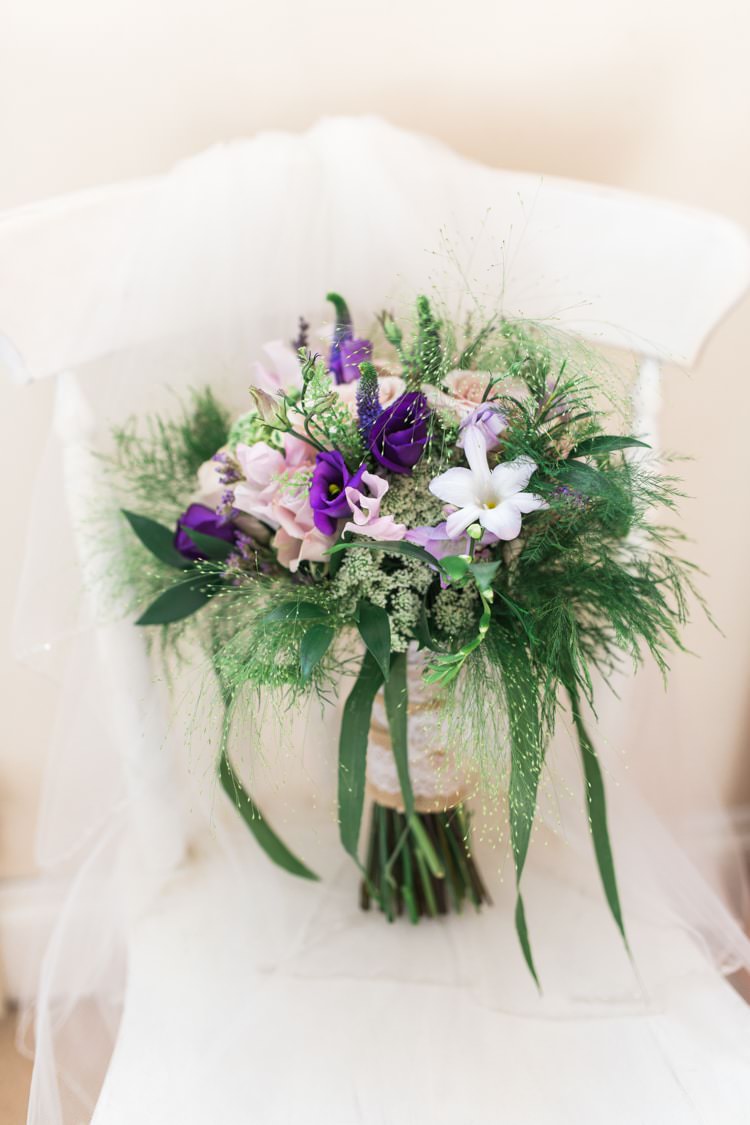 Purple Lilac Bouquet Flowers Bride Bridal Foliage Greenery Fresh Pretty Humanist Wedding http://summerlilystudio.com/