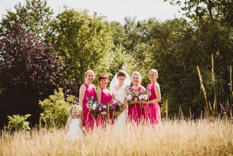 Bright Pink Magenta Bridesmaid Dresses Crafty Botanical Natural Wedding http://www.jacksonandcophotography.com/