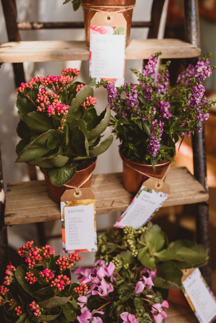 Copper Potted Plant Seating Table Plan Chart Ladder Crafty Botanical Natural Wedding http://www.jacksonandcophotography.com/
