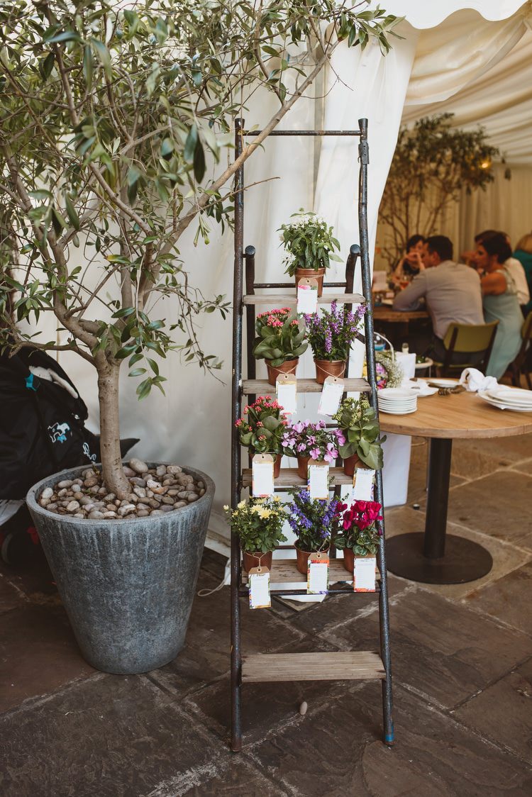 Copper Potted Plant Seating Table Plan Chart Ladder Crafty Botanical Natural Wedding http://www.jacksonandcophotography.com/