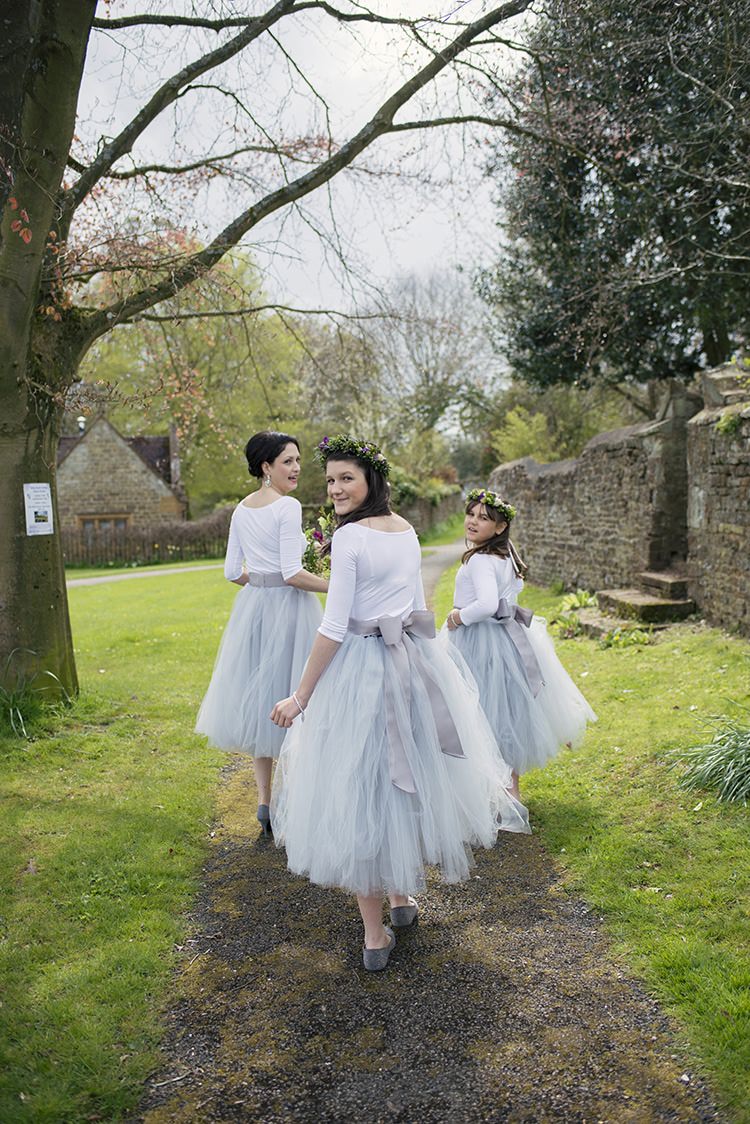 Grey Tulle Skirts Bridesmaids Bows Romantic Country Tipi Wedding http://jodiecoolingphotography.com/