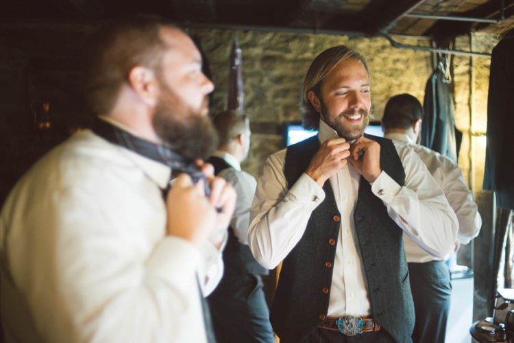 Groom Style Vest Belt Buckle Tie Groomsmen Hippy Bohemian Outdoorsy Wedding in Pennsylvania http://tylerboye.com/