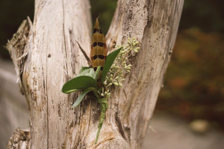 Tree Feather Greenery Outdoor Ceremony Hippy Bohemian Outdoorsy Wedding in Pennsylvania http://tylerboye.com/
