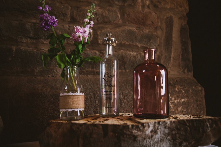 Love Potion Flowers Bottles Decor Floral Rustic Country Barn Wedding http://www.allymphotography.com/