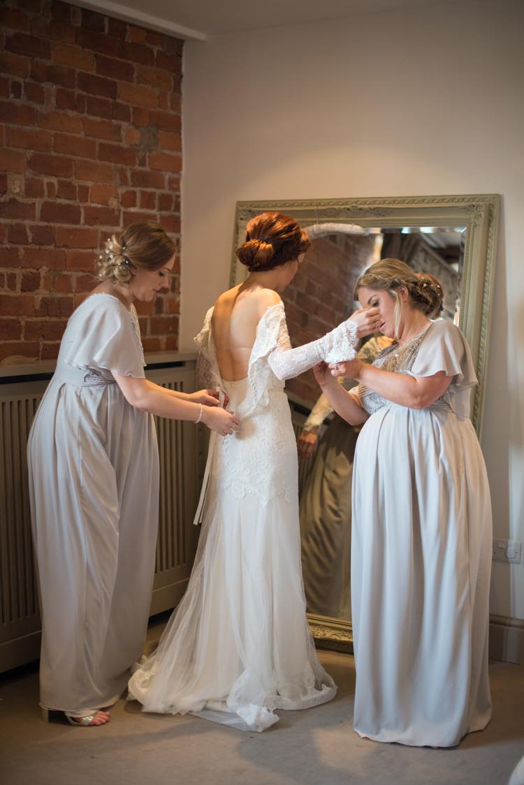 Lace Long Sleeved Dress Gown Bride Bridal DIY Home Made Copper Dusky Lilac Grey Rustic Barn Wedding http://www.kayleighpope.co.uk/