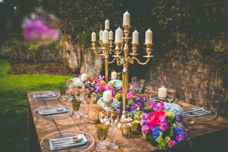 Blossom Tree Pink Table Decor Candelabra Flowers Runner Summer Brights Jewelled Glamour Wedding Ideas http://realsimplephotography.net/
