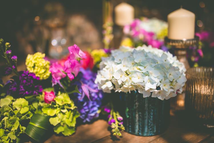 White Hydrangea Flowers Table Summer Brights Jewelled Glamour Wedding Ideas http://realsimplephotography.net/