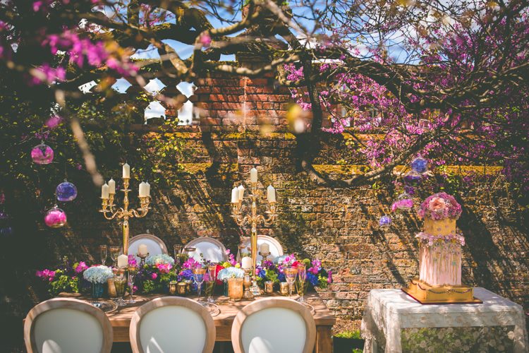 Blossom Tree Pink Table Decor Summer Brights Jewelled Glamour Wedding Ideas http://realsimplephotography.net/