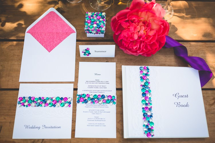 Stationery Invitations Gems Summer Brights Jewelled Glamour Wedding Ideas http://realsimplephotography.net/