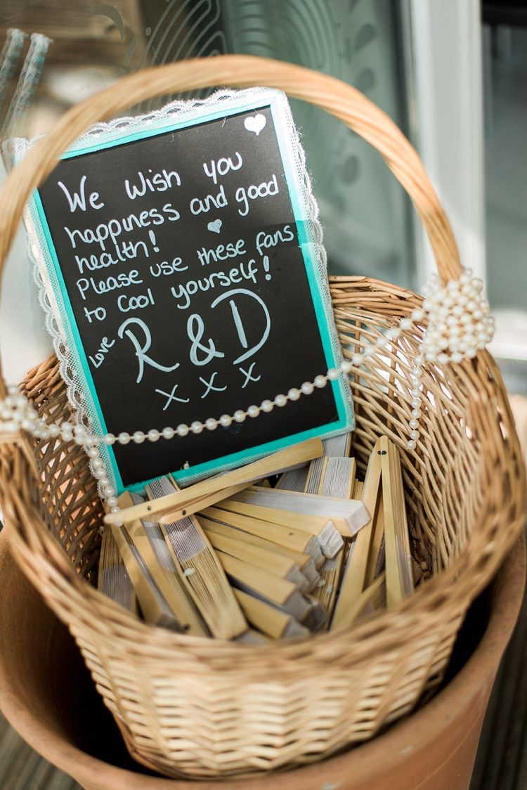 Fan Basket Ceremony Multicoloured DIY Rustic Wedding http://vickylamburn.com/