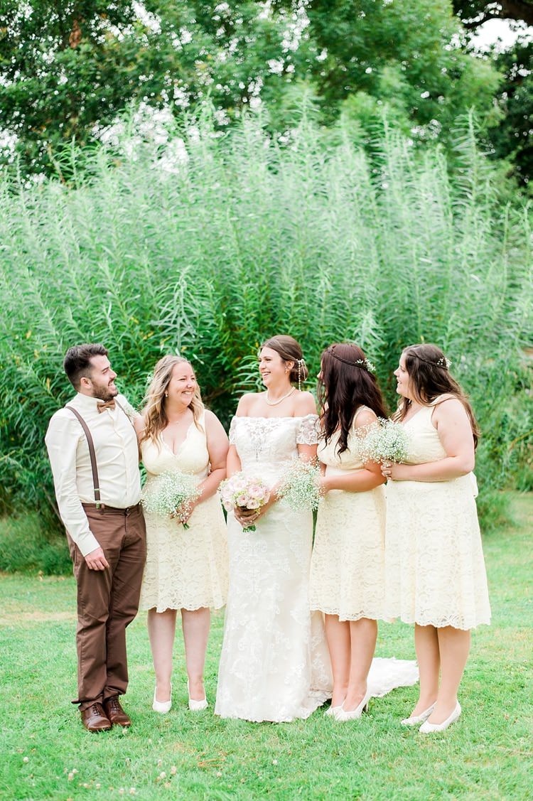 Short Yellow Lace Bridesmaid Dresses Multicoloured DIY Rustic Wedding http://vickylamburn.com/