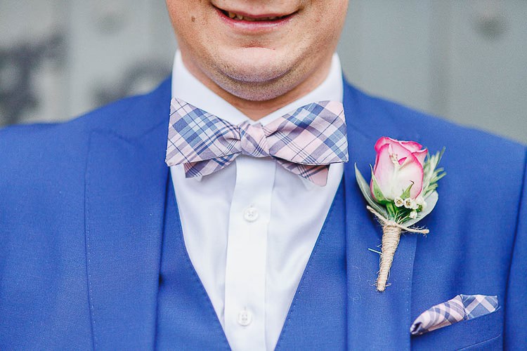 Check Blue Bow Tie Groom Rose Outdoorsy Nature Pretty Pink Wedding http://whitestagweddings.com/