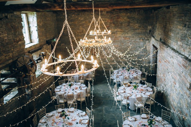 Chandeliers Magical Sequins Fairy Lights Barn Wedding http://greenantlersphotography.com/