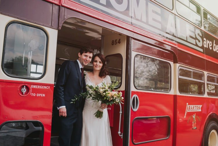 London Bus Transport Whimsical Bright Village Hall Wedding http://www.beckyryanphotography.co.uk/
