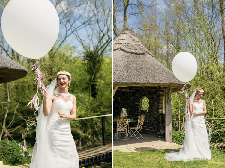 Bride Bridal Balloons Boho Blossom Summer Wedding Ideas http://www.catlaneweddings.com/