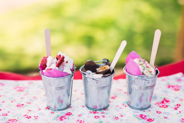 Ice Cream Buckets Boho Blossom Summer Wedding Ideas http://www.catlaneweddings.com/