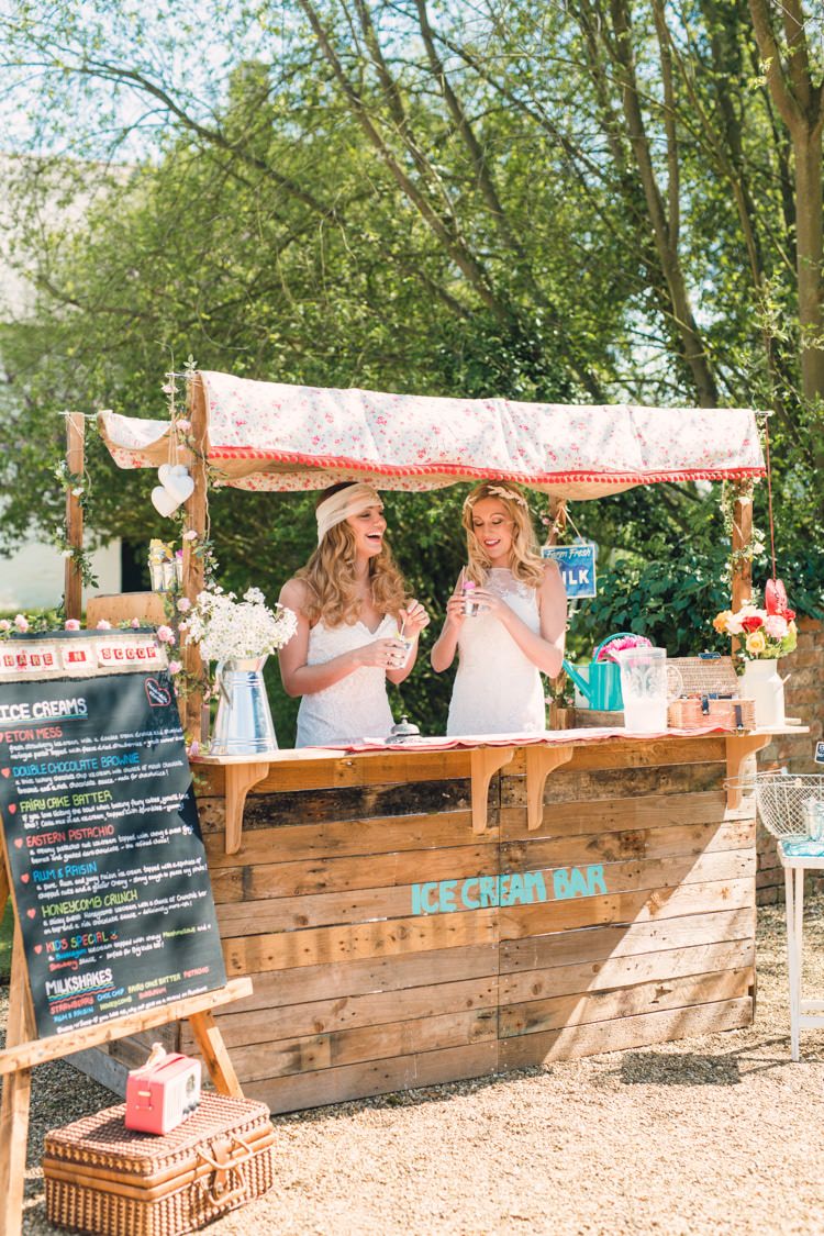 Ice Cream Bar Station Boho Blossom Summer Wedding Ideas http://www.catlaneweddings.com/
