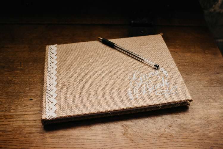 Hessian Burlap Guest Book Creative DIY Yellow Wedding http://elainewilliamsphoto.com/