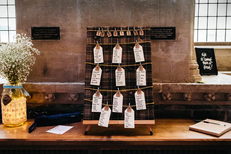 Luggage Tag Seating Plan Table Chart Creative DIY Yellow Wedding http://elainewilliamsphoto.com/