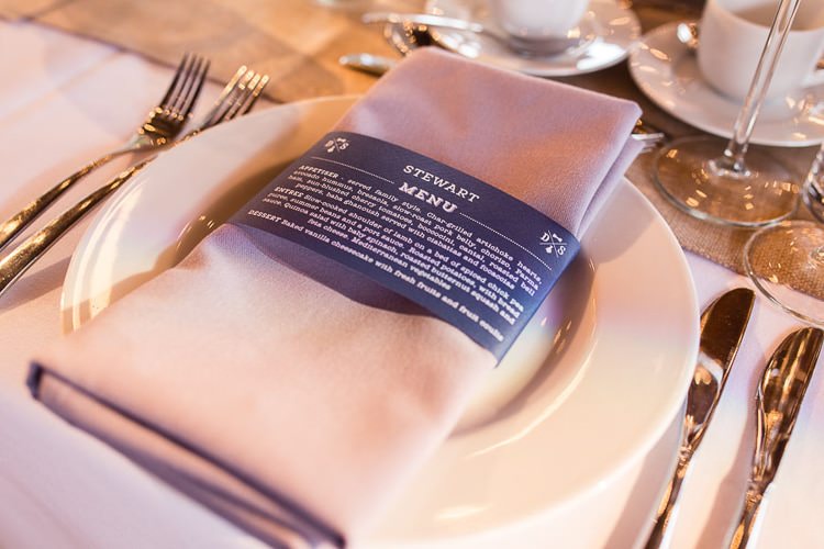 Menu Stationery Modern Urban London Stylish Navy White Wedding http://karibellamy.com/