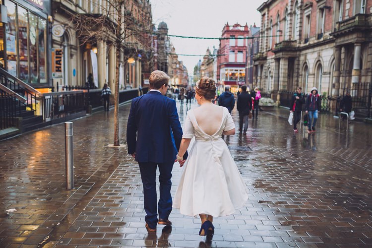 White Rose Dress Gown Bride Bridal Liza Bride Bridal Short Classic Winter City Chic Wedding http://willfullerphotography.com/