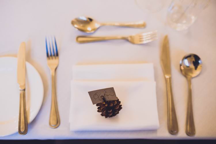 Pine Cone Place Names Classic Winter City Chic Wedding http://willfullerphotography.com/