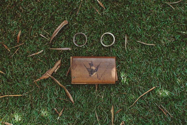 Wooden Gold Rings Band Box Bride Groom Whimsical Outdoor Floral Wedding http://www.lukehayden.co.uk/