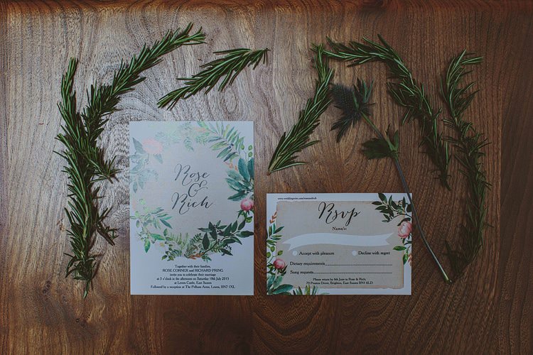 Floral Fern Stationery Invitations Whimsical Outdoor Floral Wedding http://www.lukehayden.co.uk/