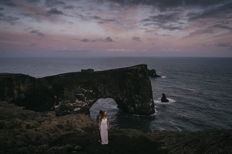 Bride Groom Sunset Rocks Ocean Scenery Glacier Lagoon Iceland Anniversary Shoot http://marcsmithphotography.com/