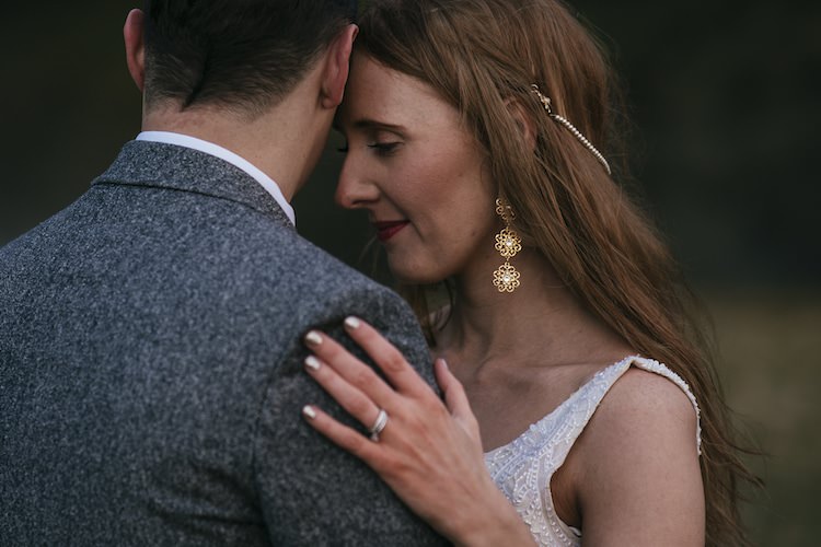 Bride Beaded Stephanie Allin Bridal Gown Gold Drop Earrings Pearl Hair Accessory Glacier Lagoon Iceland Anniversary Shoot http://marcsmithphotography.com/
