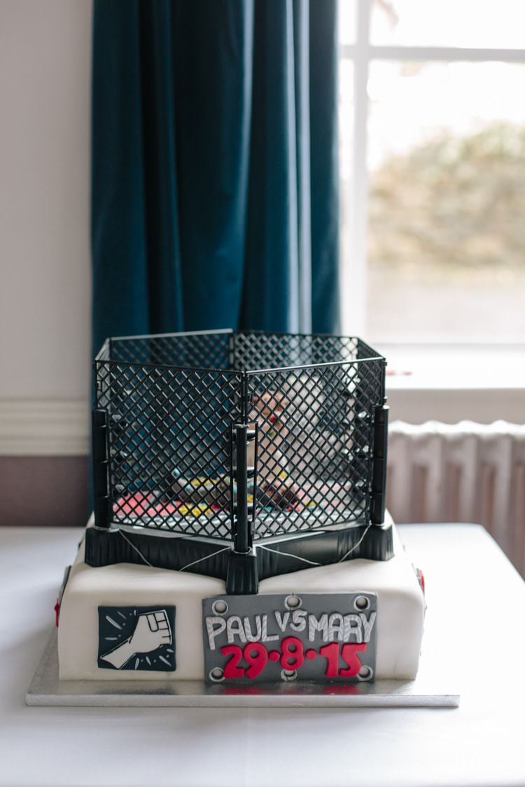 MMA meets UFC Cake Informal Vintage Personal Wedding http://www.marknewtonweddings.co.uk/