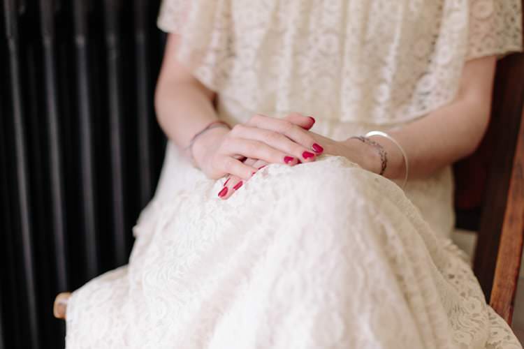 Red Nails Bride Bridal Informal Vintage Personal Wedding http://www.marknewtonweddings.co.uk/