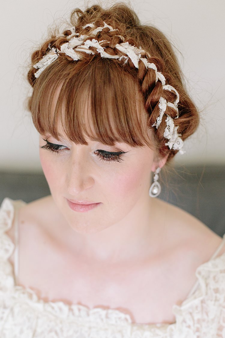 Hair Bride Bridal Plaited Braided Fringe Bangs Informal Vintage Personal Wedding http://www.marknewtonweddings.co.uk/
