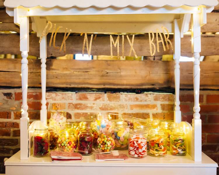 Sweets Sweetie Bar Table Cart Banner Quirky Colourful Relaxed Fun Barn Wedding http://www.lushimaging.com/